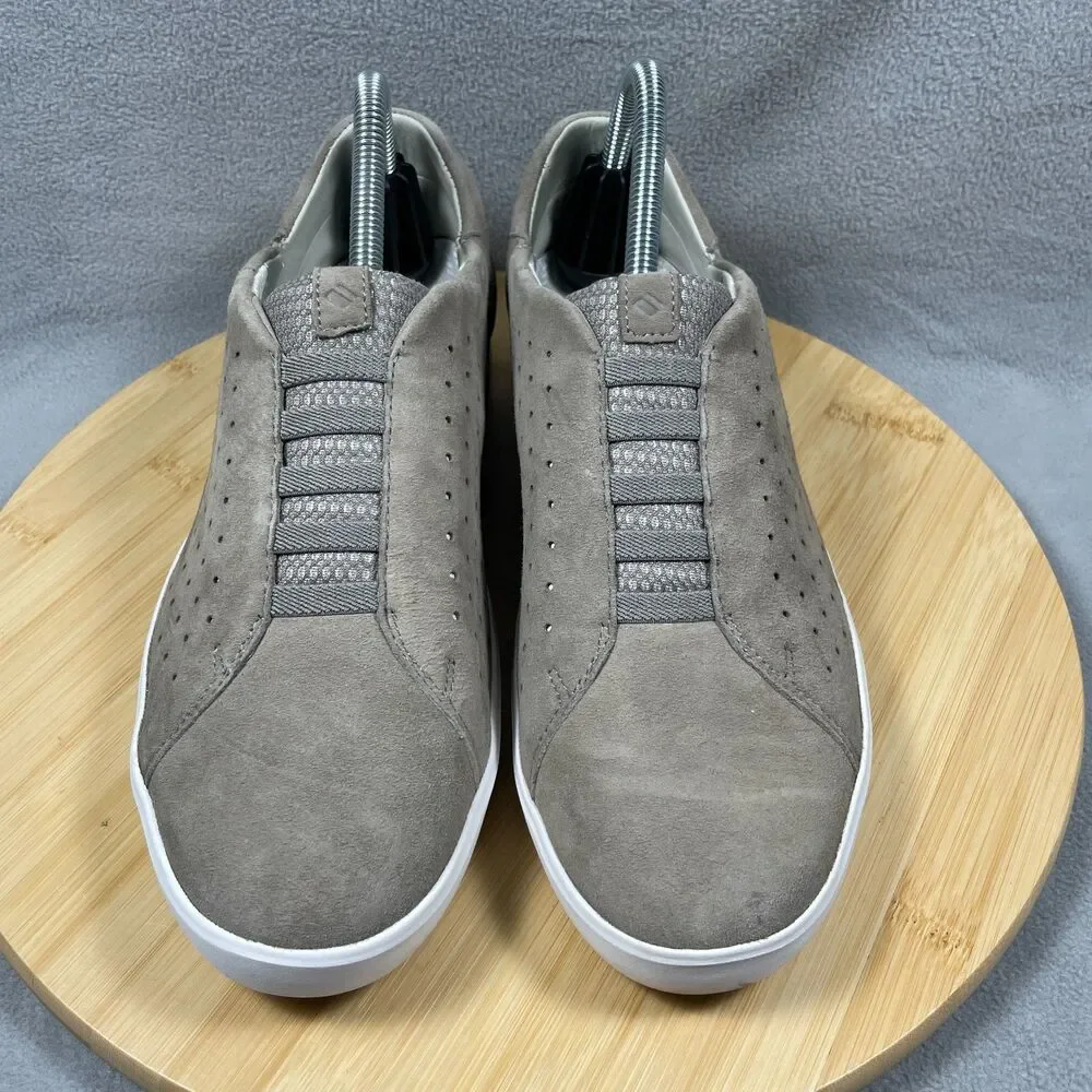 Kizik Miami Womens 9.5 M Taupe Suede Shoes Hands Free Slip On Comfort Sneakers